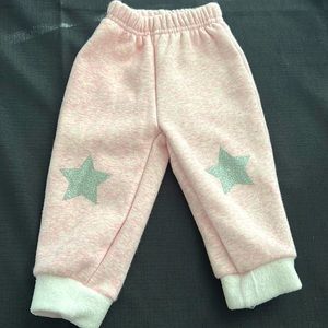 Baby Girl pink Star Sweat Pants, size 12 months!